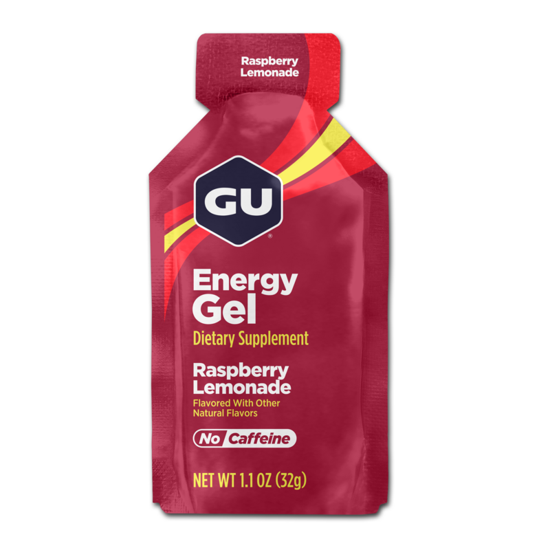 Gel energético sin cafeína GU Energy en caja con 24 unidades, snacks para endurance y resistencia, fácil de llevar y consumir.