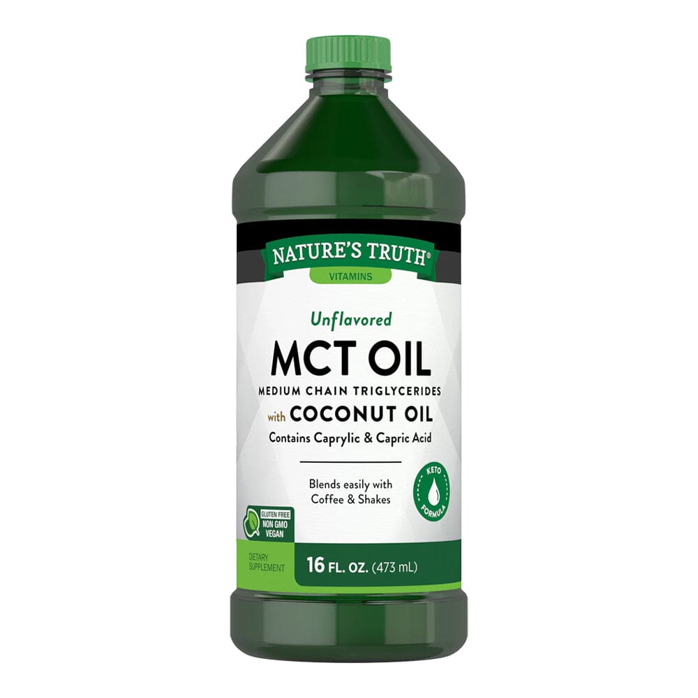Botella 473 ml Aceite MCT Nature’s Truth sin sabor para café o batidos