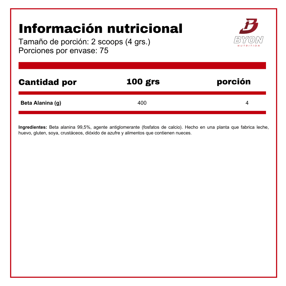 Beta Alanina 300 grs - Byon Nutrition