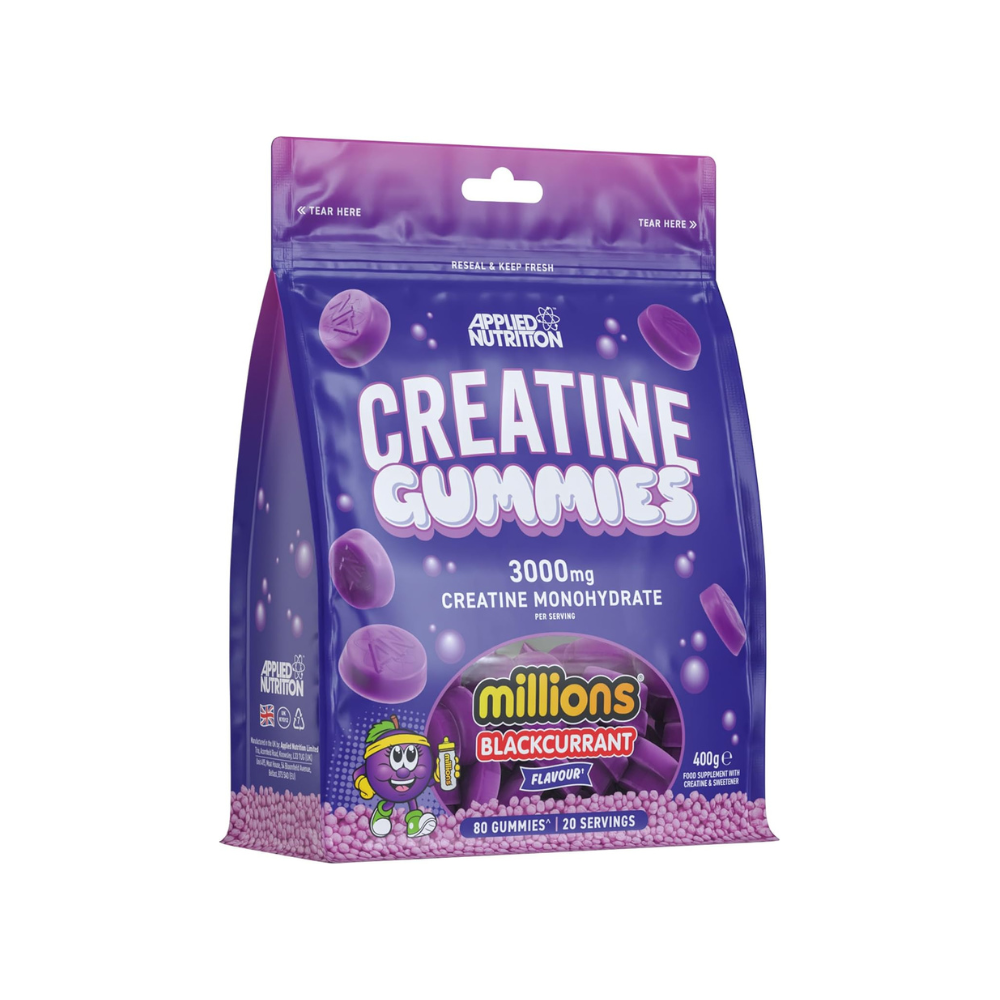 Gomitas de creatina monohidratada de Applied Nutrition, suplemento de creatina en forma de gummies para mejorar el rendimiento.