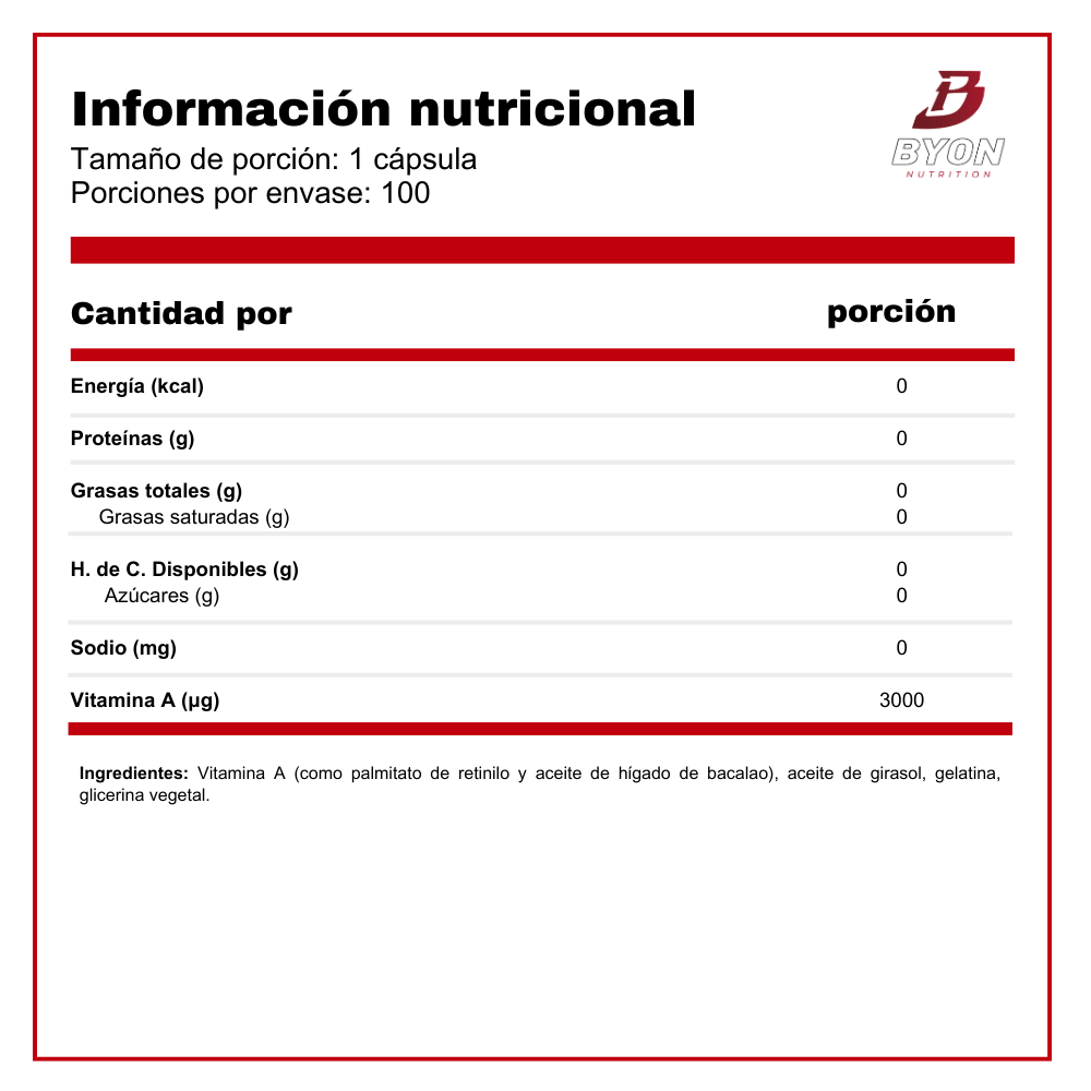 Vitamina A 10,000 IU 100 softgels