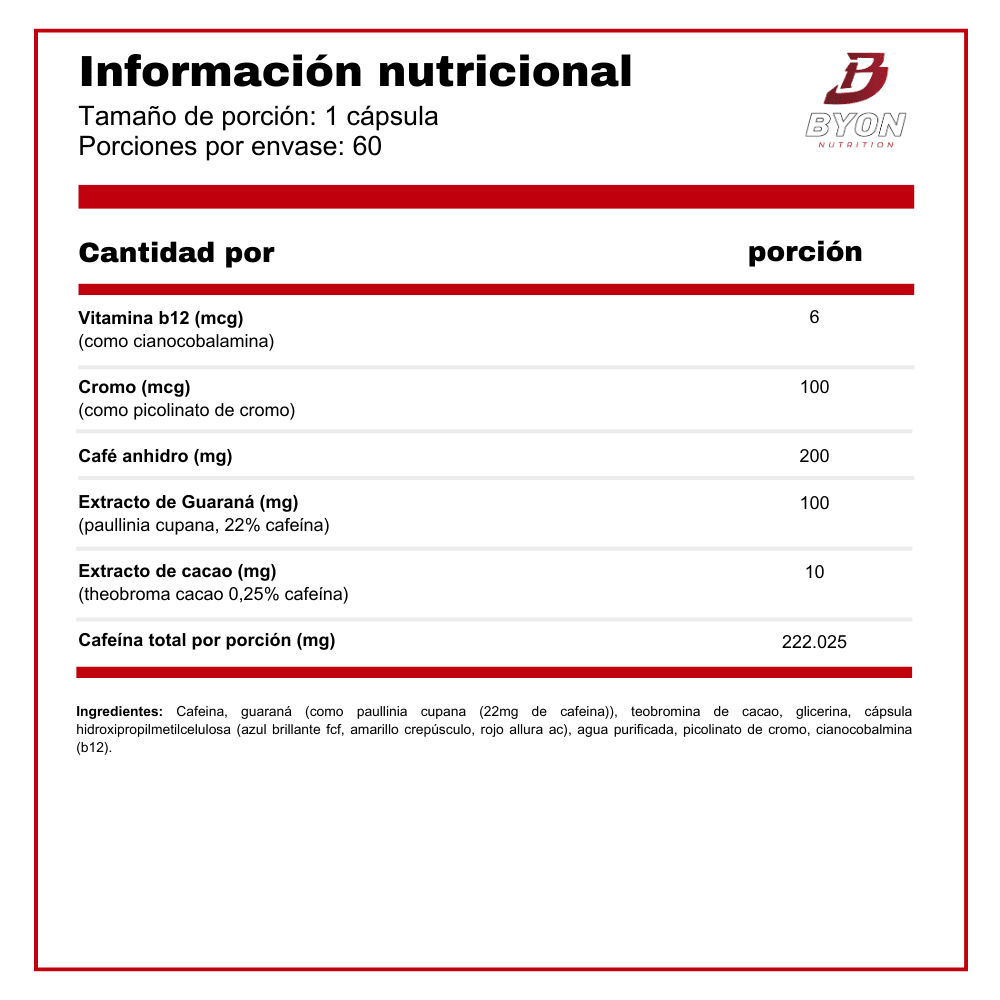 Lipo 6 Black Ultra 60 cápsulas - Byon Nutrition