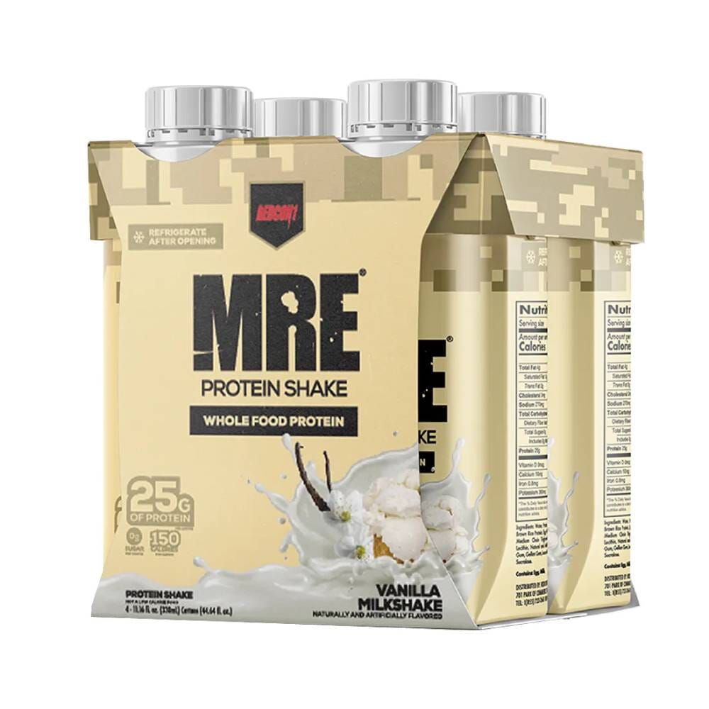 MRE Protein Shake (4 unidades) Snacks y Endurence Redcon1 Vainilla Milkshake