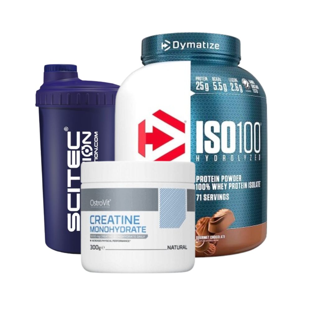 Pack ISO100 Dymatize 5 lb + Creatina OstroVit 300 g con shaker – Byon