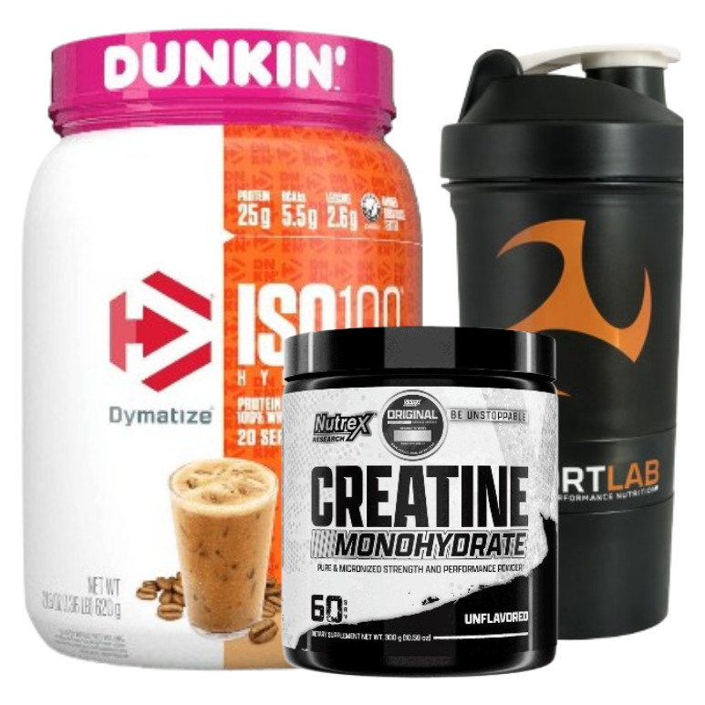 Iso 100 Mini Dunkin + Creatina Nutrex + Shaker