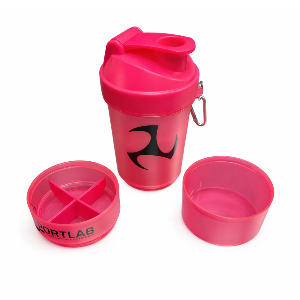 Shaker 3 en 1 Sportlab de 400 ml con tapa y boquilla, ideal para bebidas deportivas y mezclas en accesorios de deporte.