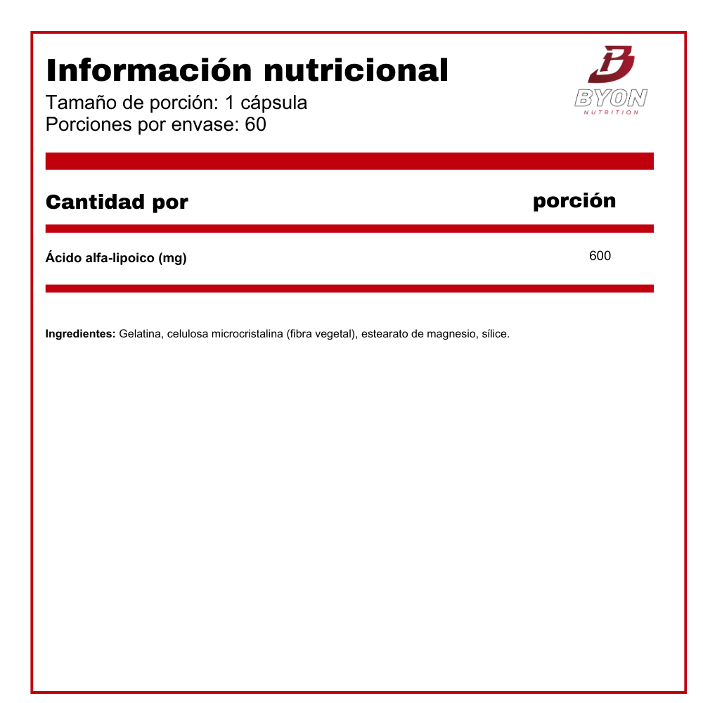 ALA 600 mg – Apoyo antioxidante diario