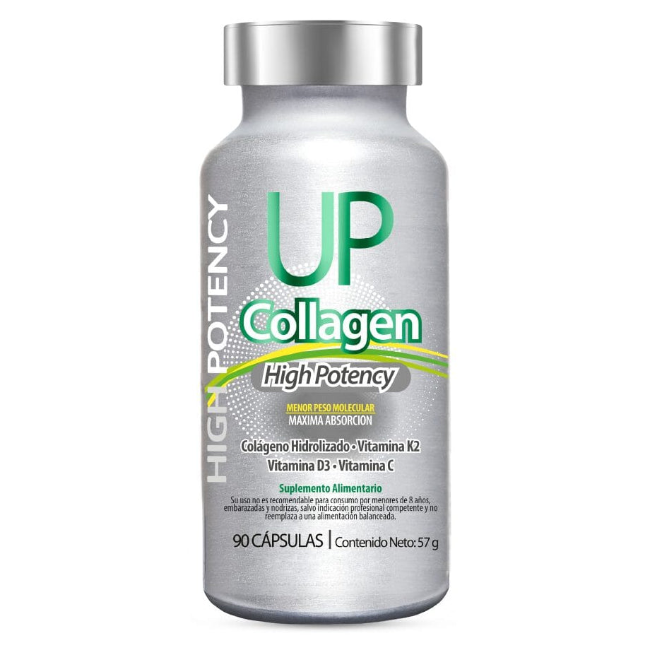 Frasco de Colágeno UP de New Science con 90 cápsulas.