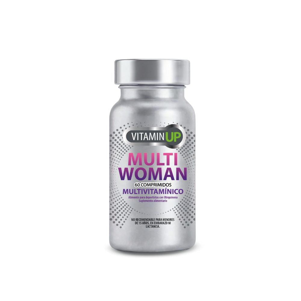 Vitamin UP MultiWoman Newscience en frasco de 60 comprimidos.