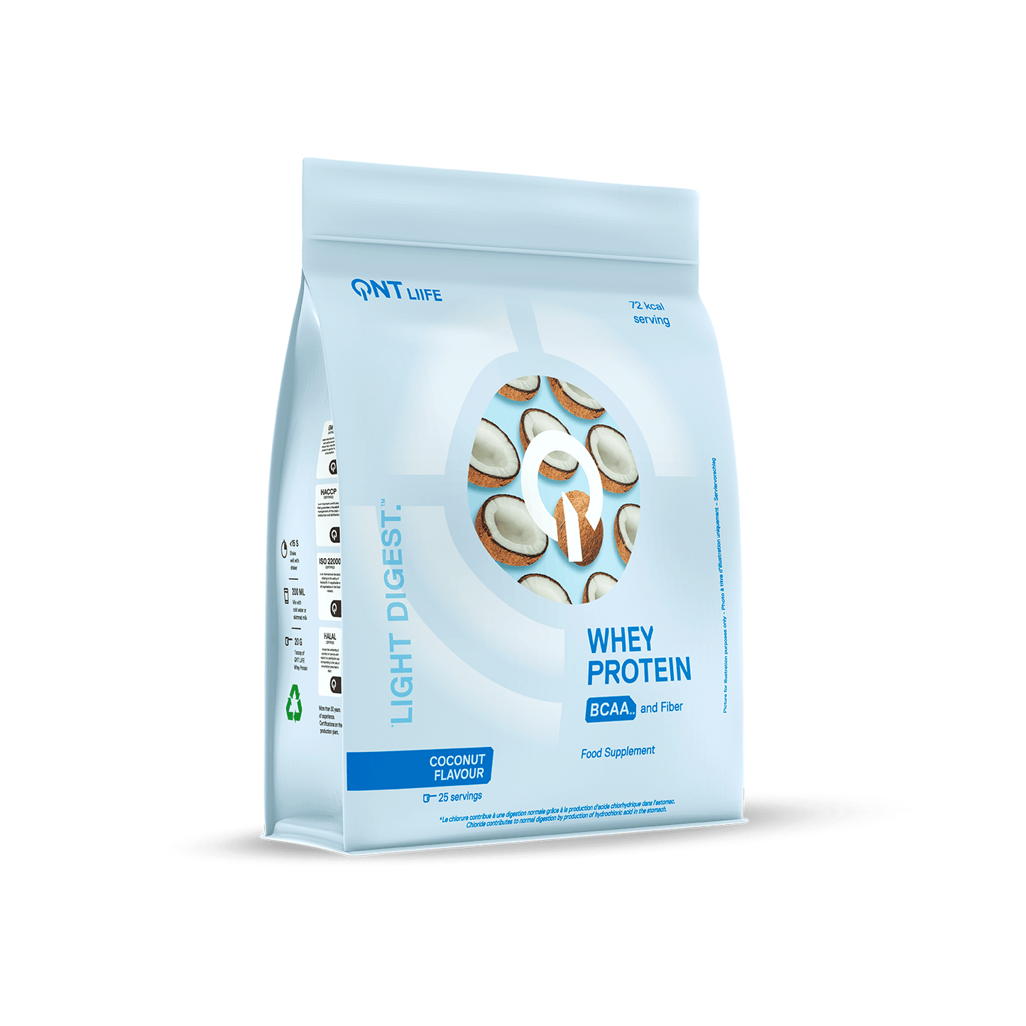 Whey Protein Light Digest 500g Proteínas QNT Sports Coco