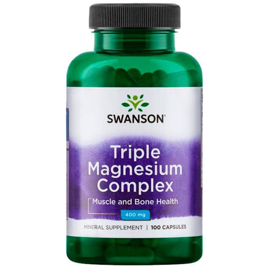 Frasco de Triple Magnesio Swanson 400 mg de 100 cápsulas, una de las opciones comparadas en esta guía