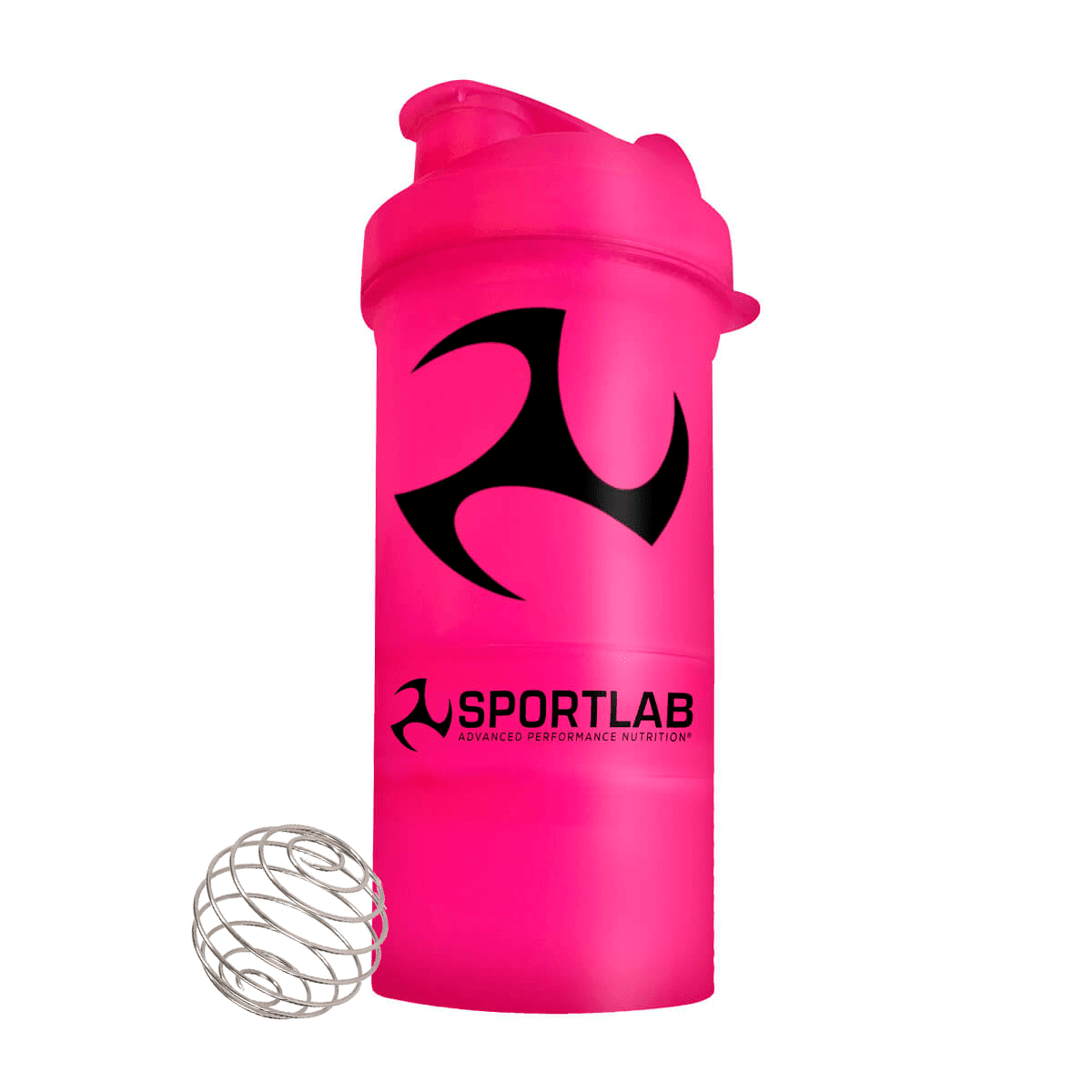 Botella mezcladora rosa Sportlab 3 en 1 con bola de acero inoxidable y capacidad de 400 ml para deportes y entrenamiento
