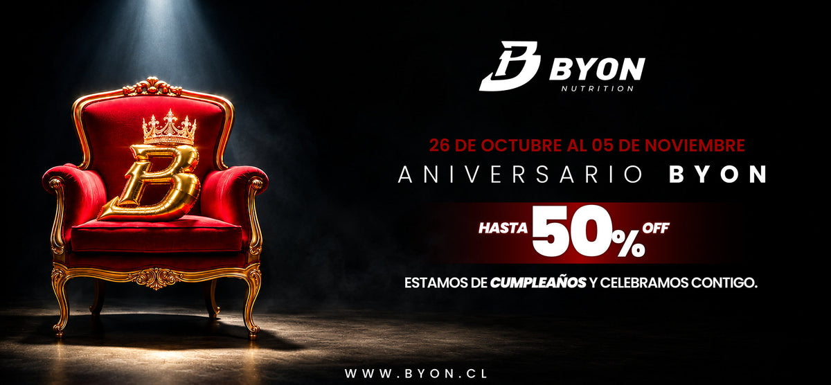 Aniversario BYON: hasta 50% off del 26 de octubre al 5 de noviembre. Estamos de cumpleaños y celebramos contigo.