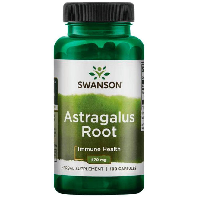 Cápsulas de astrágalo raíz de 470 mg de Swanson, suplemento de vitaminas y salud en envase de 100 cápsulas