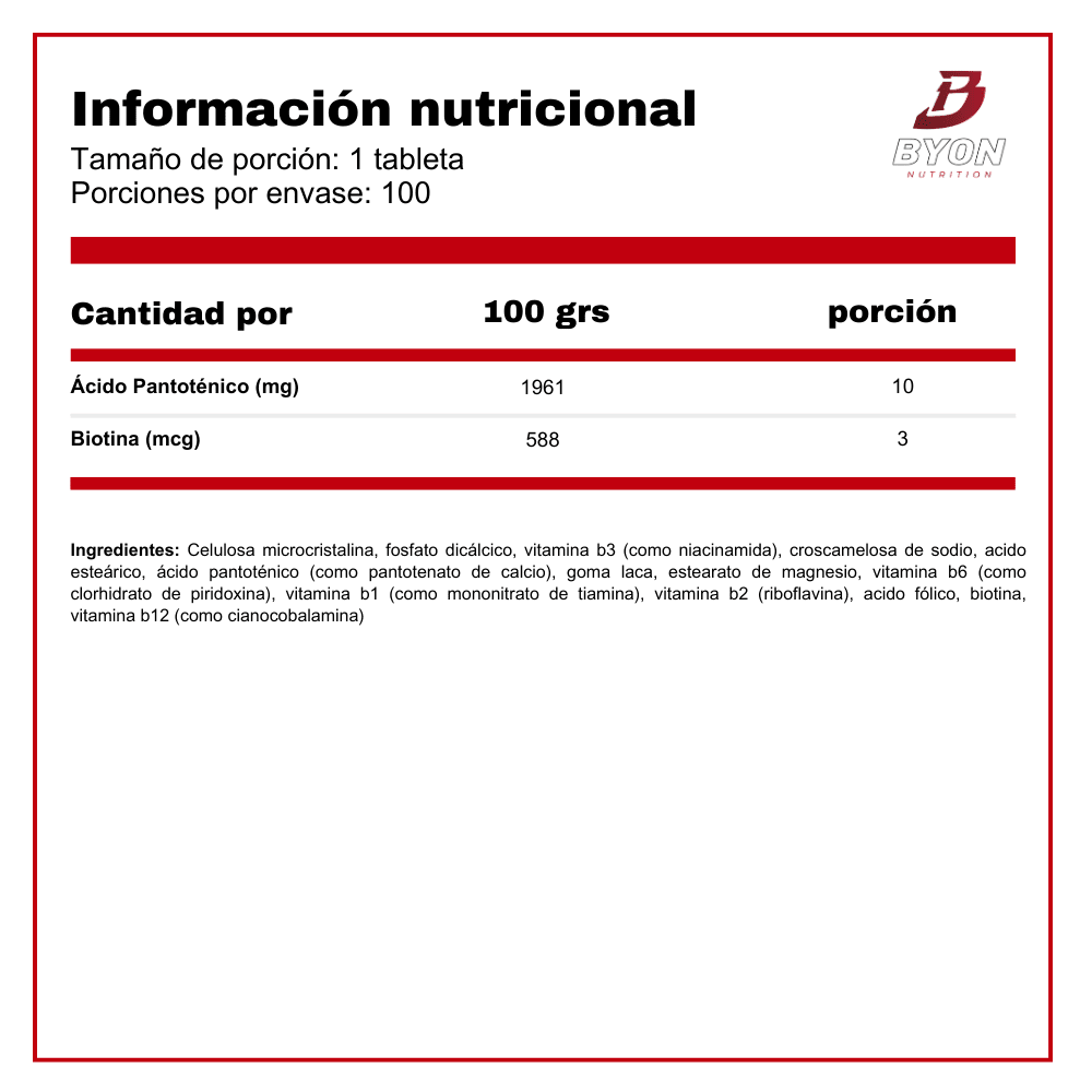 B-complex 100 tabletas Vitaminas y Salud Sunvit Life 