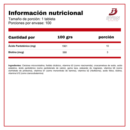 B-complex 100 tabletas Vitaminas y Salud Sunvit Life 