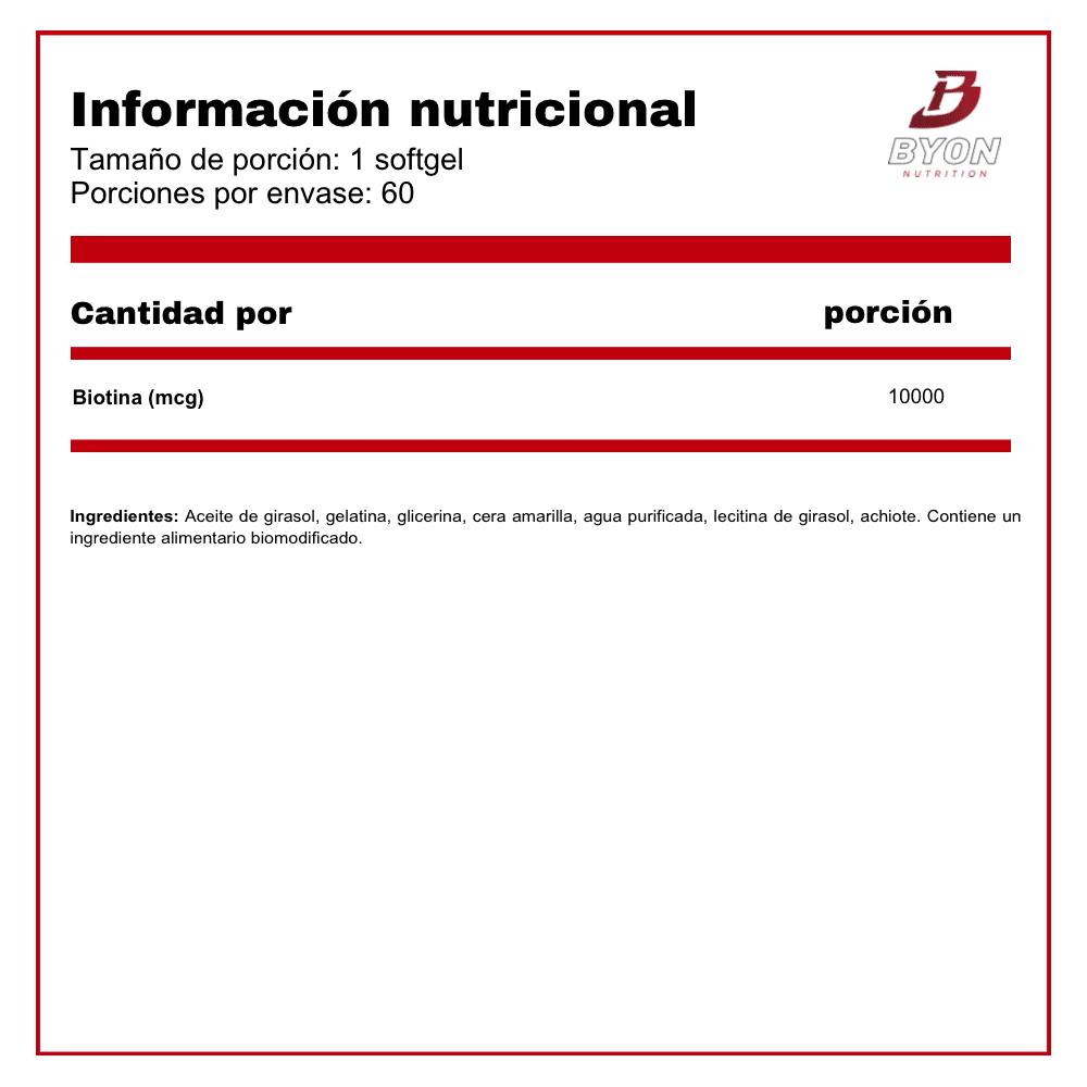 Biotin 10.000 mcg 60 softgels Vitaminas y Salud Swanson 