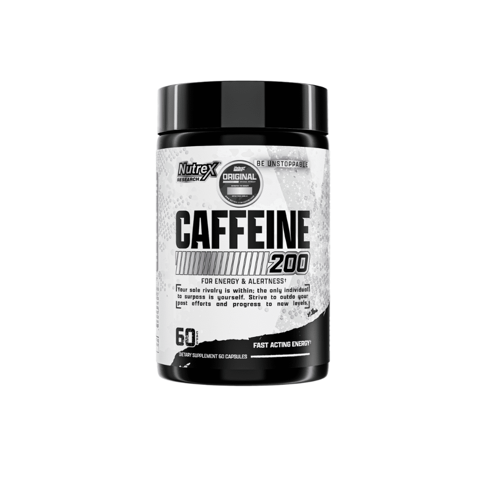 Frasco Nutrex Cafeína 200 mg 60 cápsulas – dosis precisa por cápsula