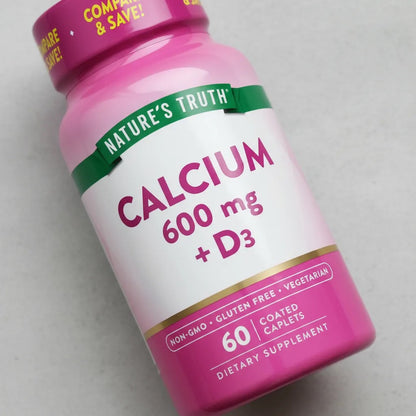 Calcio 600 mg + D3 60 caps – Nature’s Truth
