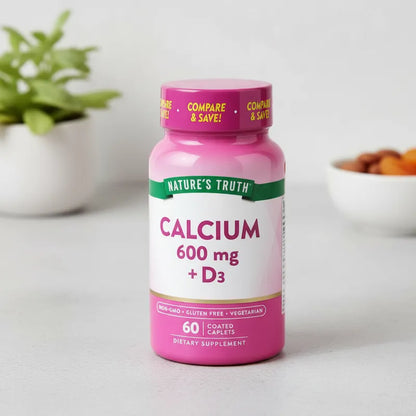 Calcio 600 mg + D3 60 caps – Nature’s Truth