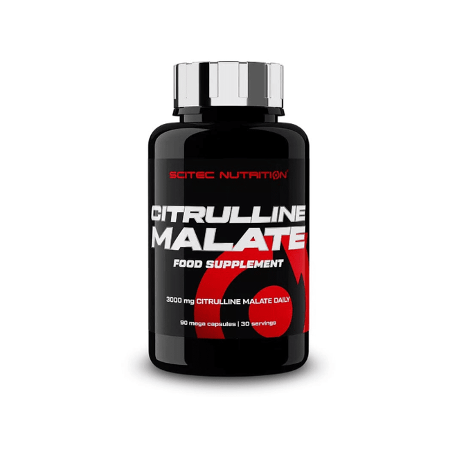 Citrulina Malato en frascos con 90 cápsulas, suplemento de pre-entrenamiento de Scitec Nutrition para mejorar rendimiento y energía