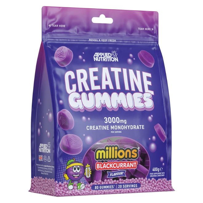 Gomitas de creatina monohidratada de Applied Nutrition, suplemento de creatina en forma de gummies para mejorar el rendimiento.