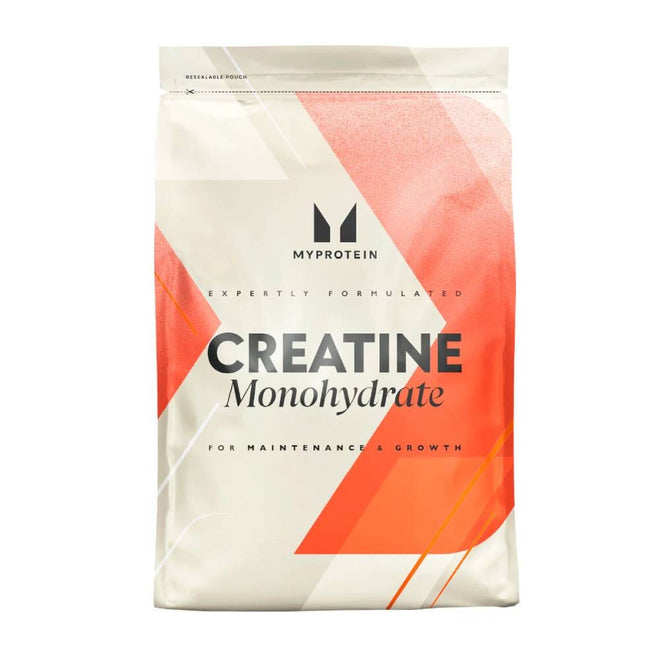 Creatina monohidratada Myprotein 500 g en polvo, sin sabor, con envase visible, ideal para aumentar energía y rendimiento deportivo.
