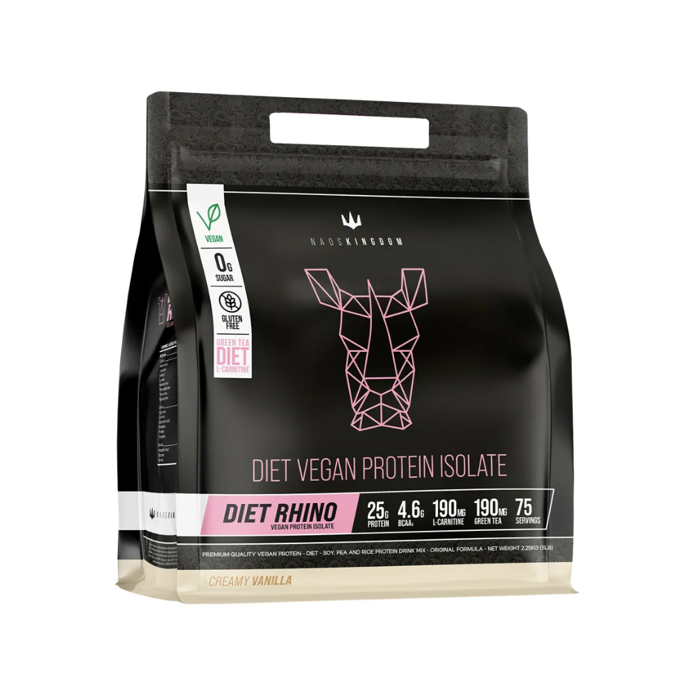 Tabla nutricional de Diet Rhino Vegan Protein 5 lbs Naos Kingdom.
