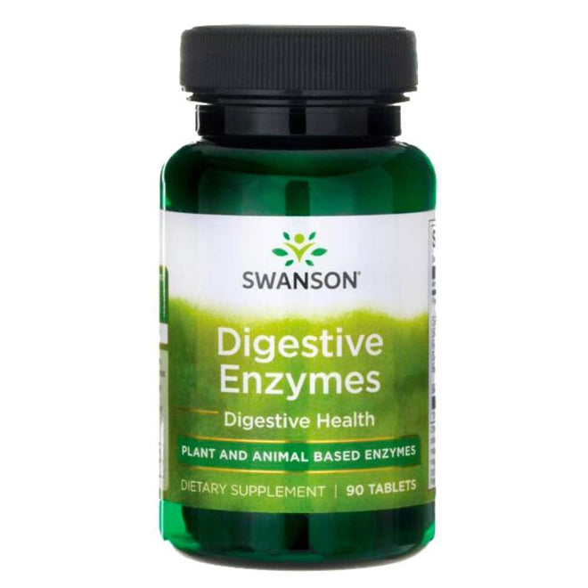 Frasco de Enzimas Digestivas de Swanson con 90 tabletas.