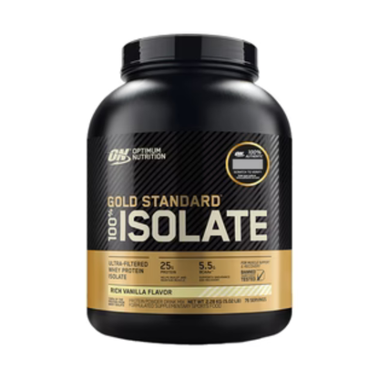 Gold Standard 100% Isolate de Optimum Nutrition, envase de 5 lb sabor Rich Vainilla