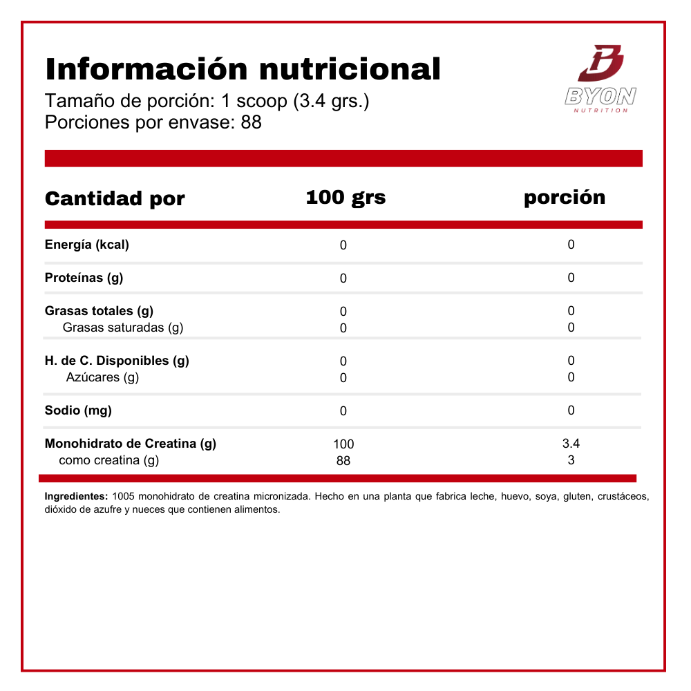 Creatina 100% Monohidratada 300 grs