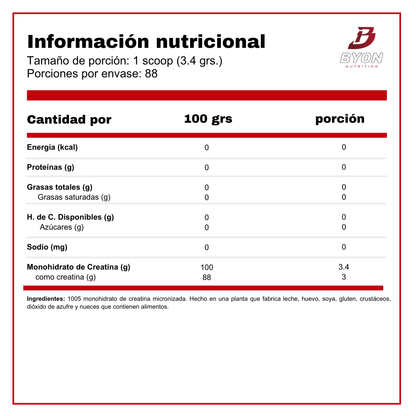 Creatina 100% Monohidratada 300 grs