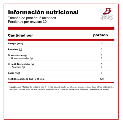 Gomitas de Colágeno Tipo 1 & 3 Beauty Collagen - 60 Gomitas