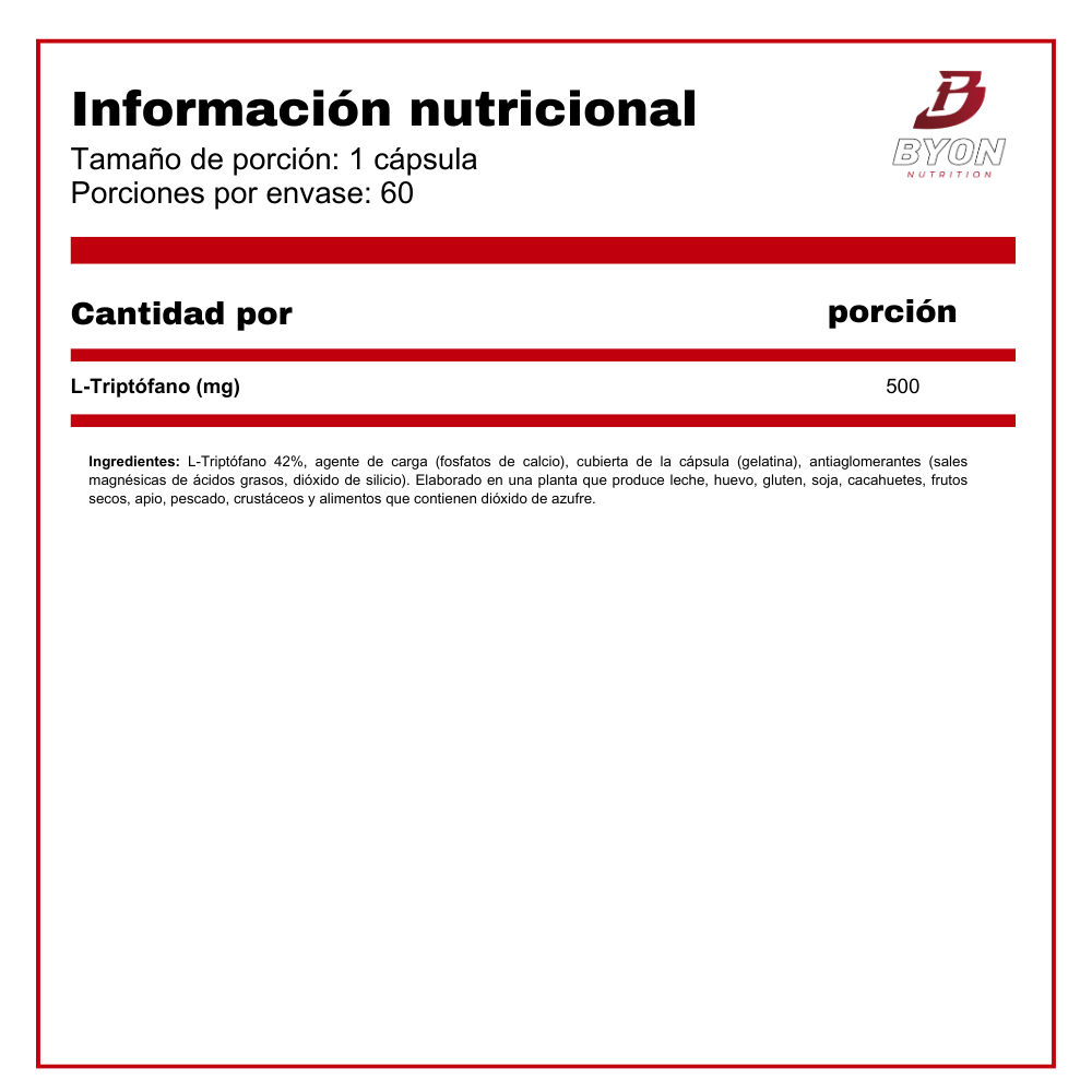 Triptofano 500 mg 60 cápsulas