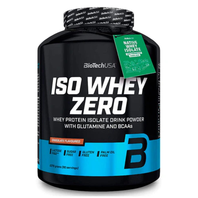 Proteína aislada Iso Whey Zero de BiotechUSA en sabor chocolate, envase de 5 lbs, suplemento de proteínas para deportistas
