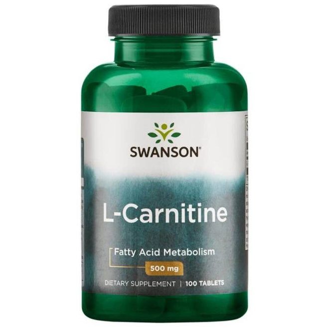 L-Carnitina de Swanson, 500 mg por tableta, envase con 100 tabletas.
