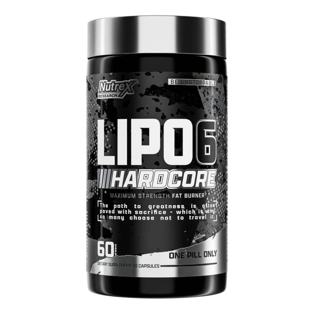 Frasco Lipo-6 Black Hardcore Nutrex 60 cápsulas; termogénico para energía y definición.