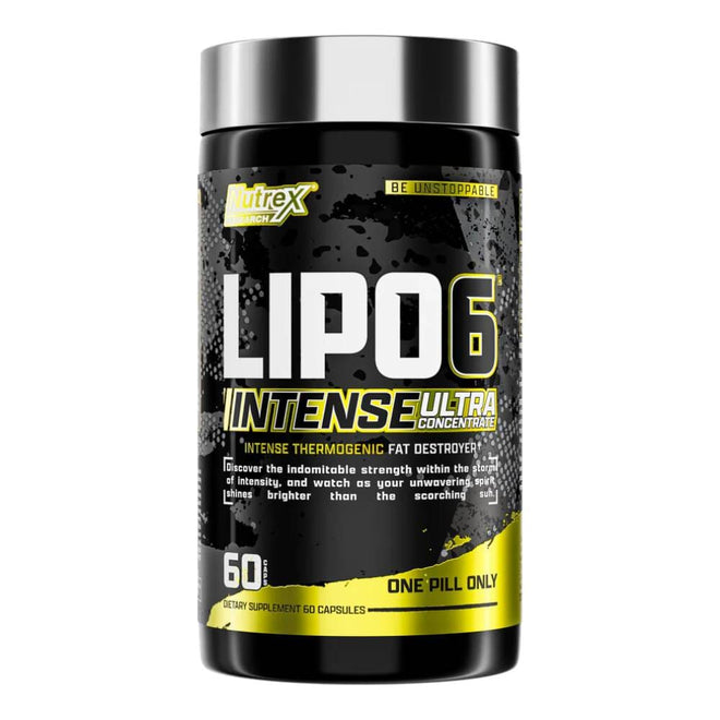Caja de Lipo 6 Black Intense de Nutrex con 60 cápsulas.