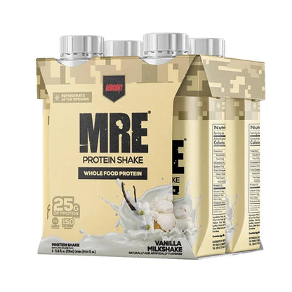MRE Protein Shake (4 unidades) Snacks y Endurence Redcon1 Vainilla Milkshake 