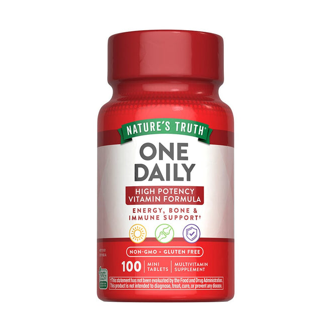 Frasco One Daily Nature’s Truth 100 mini tabletas multivitamínico
