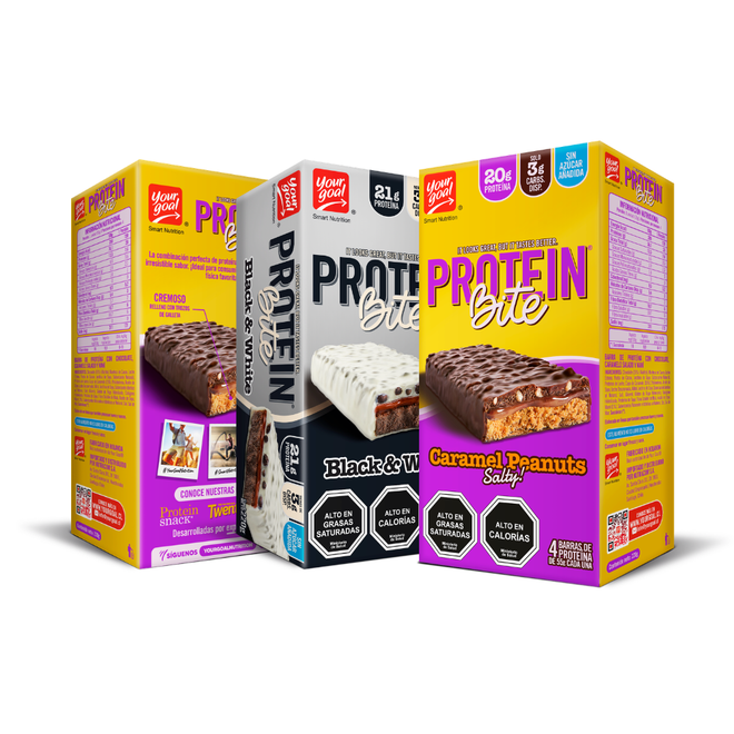 Paquete de 3 barras de proteína Your Goal, snack energético y de endurance, con 12 barras en total, ideales para mantener energía.