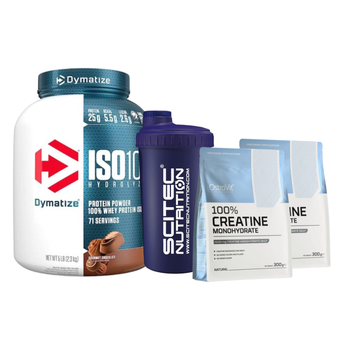 Pack ISO100 5lb Dymatize + 2 Creatina 300 g + Shaker