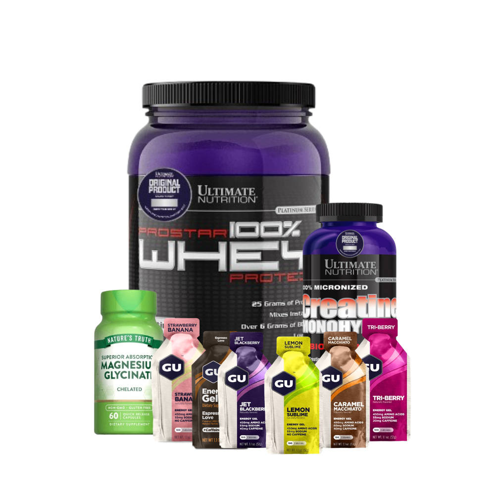 Pack Byon completo con creatina, proteína, magnesio y geles para preparación y día de carrera