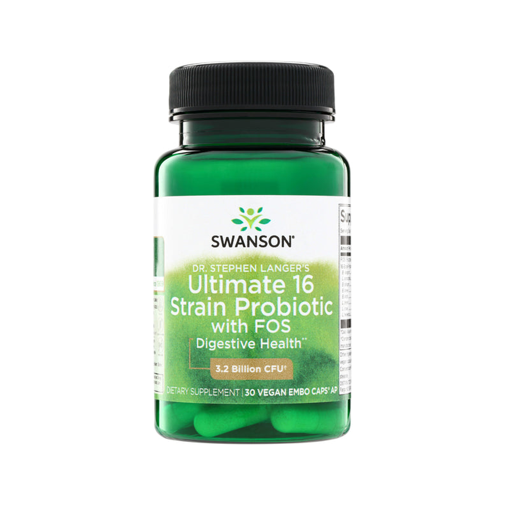 Probiótico 16 Cepas con FOS Swanson 30 Cápsulas - Byon Nutrition
