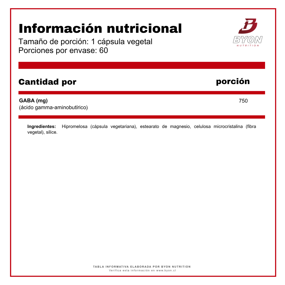 Cápsulas vegetales de GABA de Swanson, 750 mg por cápsula, envase de 60 unidades.