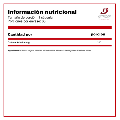 Cafeína 200 mg 60 cáps