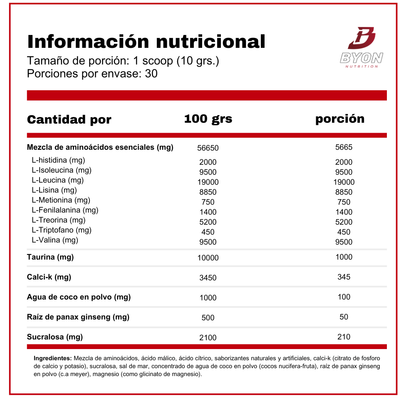 EAA + Hidratación 30 servicios Aminoácidos -Nutrex