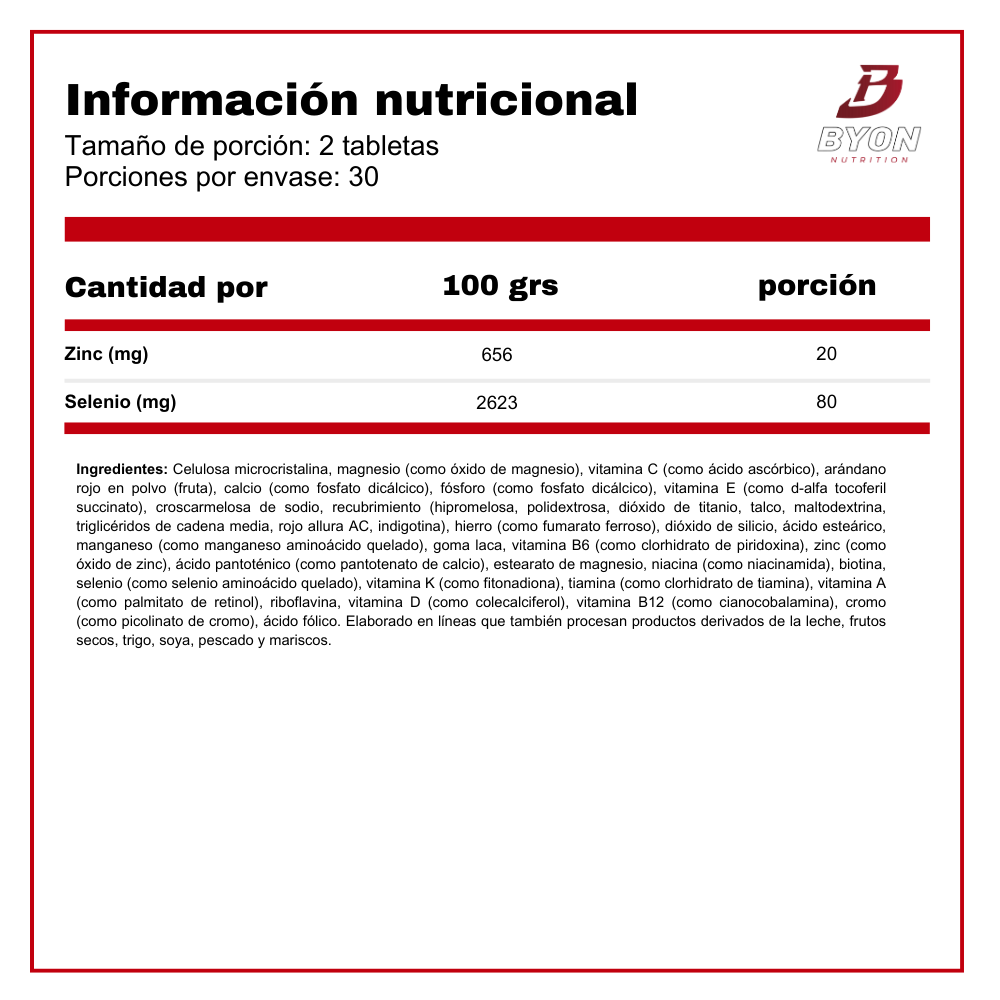 Tabla nutricional de multivitamínico Sunvit Multi Women para la salud femenina, 60 tabletas, vitaminas y minerales esenciales.