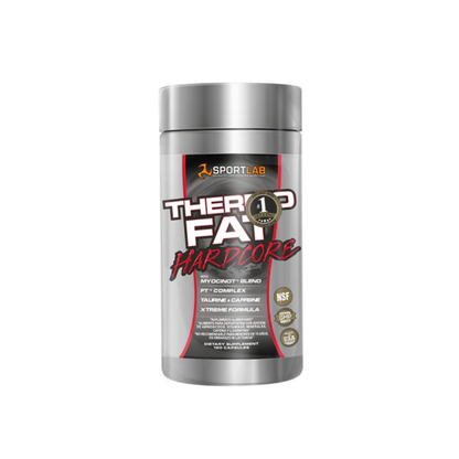 Capsulas de Thermo Fat Hardcore Sportlab, suplemento de dieta y quemadores para pérdida de peso, en envase de 120 cápsulas.