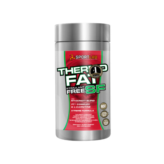 Frasco de Thermo Fat SF de Sportlab con 120 cápsulas.